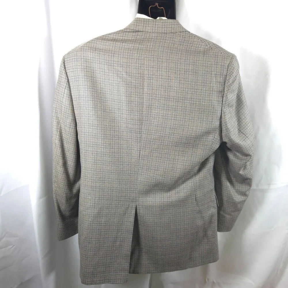 Hart Schaffner Marx Gray Black Tan Houndstooth 2-Button Blazer Men's 43R‎